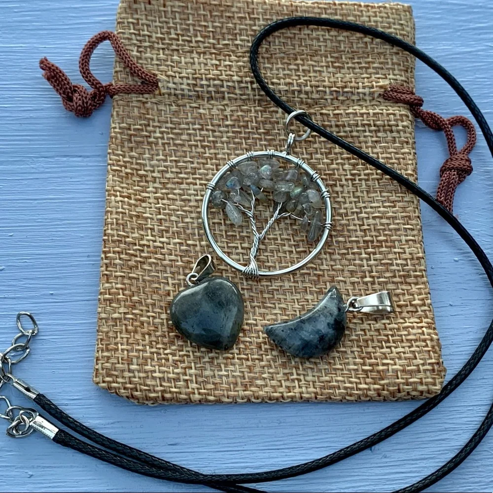 BrandNew Labradorite Pendants Tree of Life Crystal Necklace Labradorite Necklace
